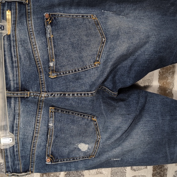 Pilcro Slim Boyfriend Midrise Metallic Hem Jean, 29P - Picture 4 of 8